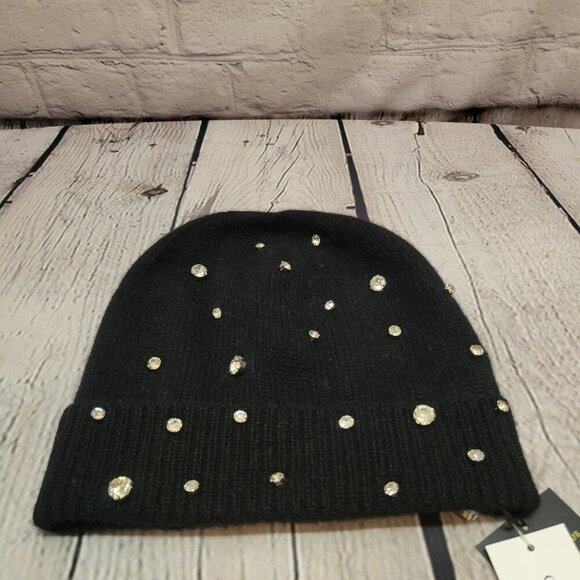 Charter Club Cashmere Embellished Cuffed Beanie- Black main image 5